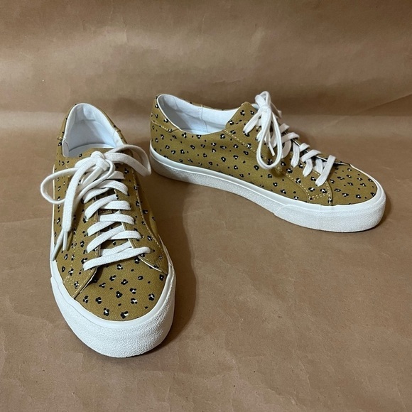 Madewell | Sidewalk Low-Top Sneakers in Mini Leopard (Re)sourced Canvas Size 7.5 - Picture 1 of 11